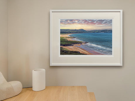 Sunset Portsalon - Standard Framed White