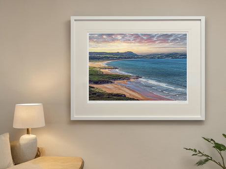 Sunset Portsalon - XL Framed White