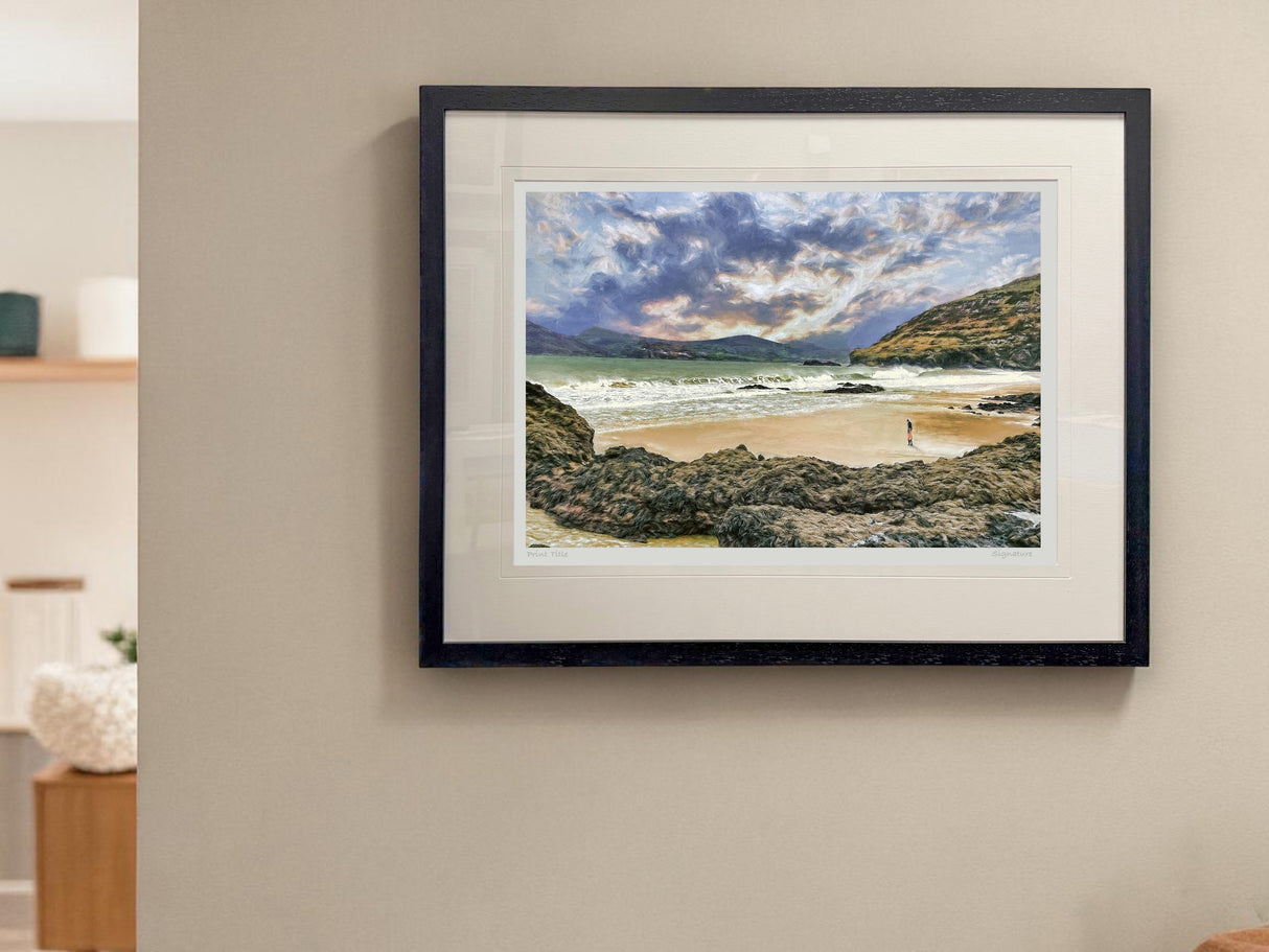 The Beach Portsalon - XL Framed Black