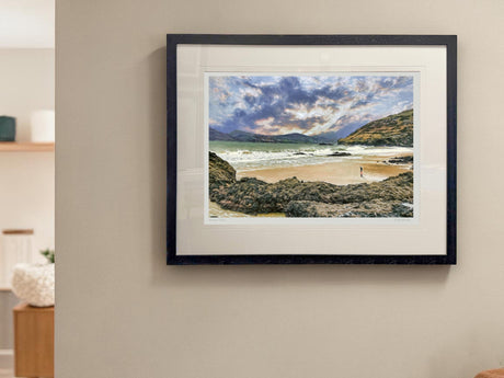 The Beach Portsalon - XL Framed Black