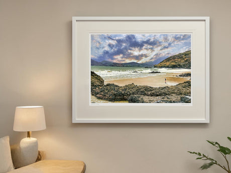The Beach Portsalon - XL Framed White