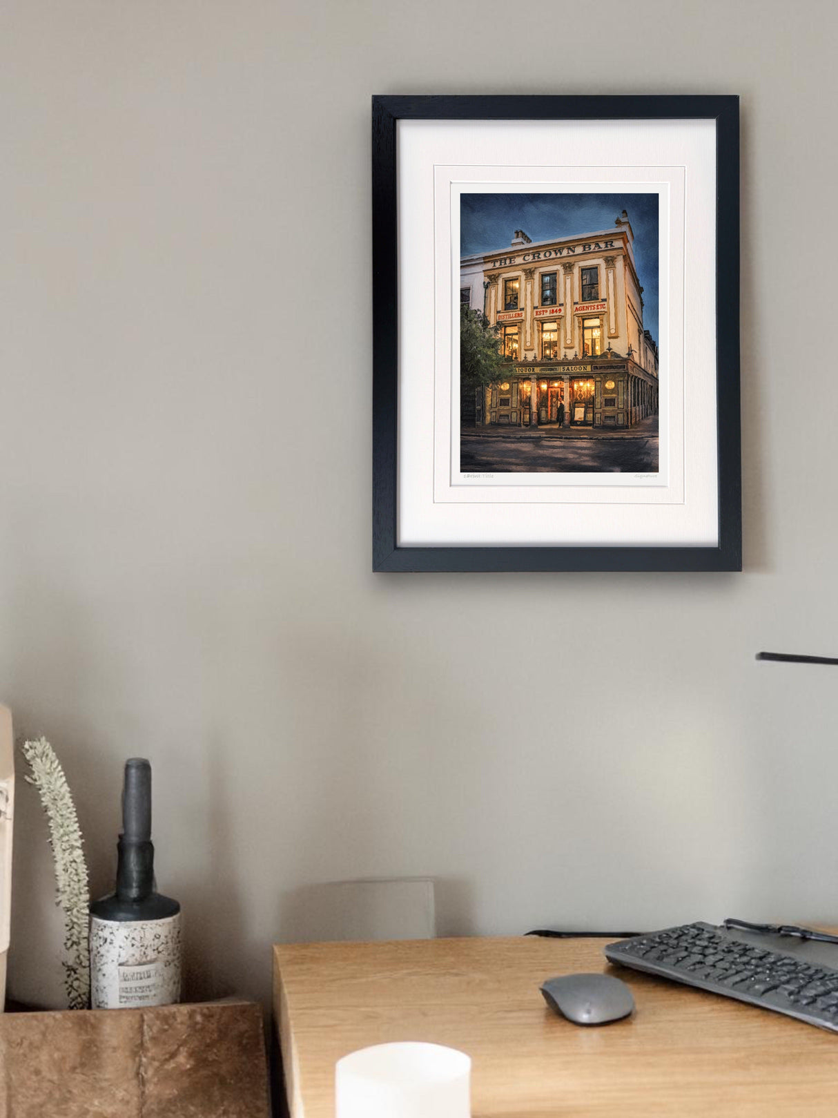 The Crown Bar, Belfast - signed limited edition print by Lucas Creative Art