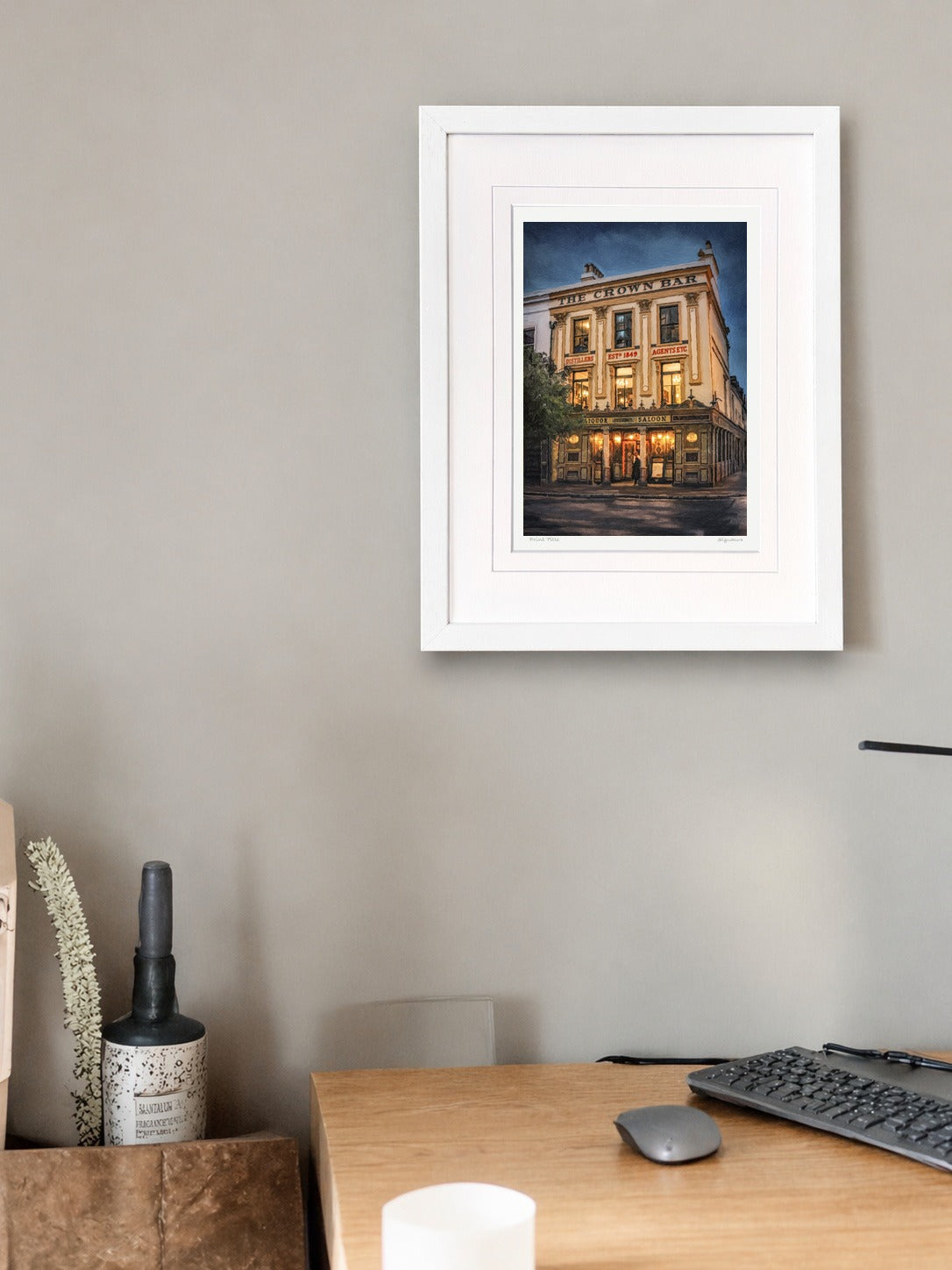 The Crown Bar, Belfast - signed limited edition print by Lucas Creative Art