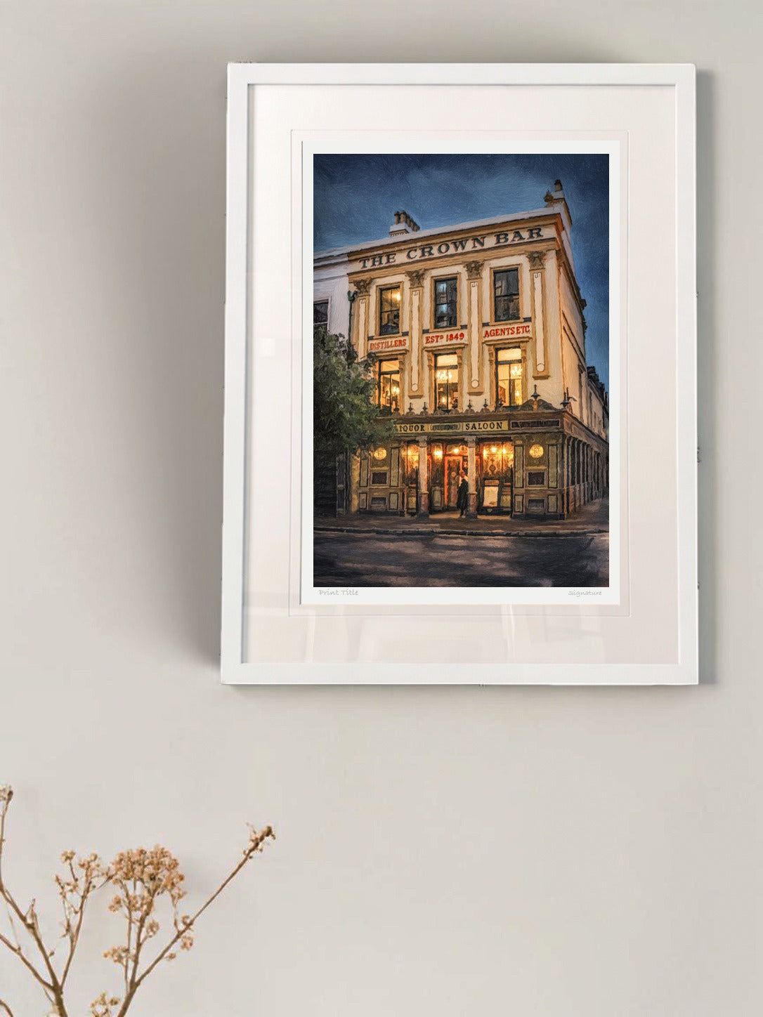 The Crown Bar, Belfast - signed limited edition print by Lucas Creative Art