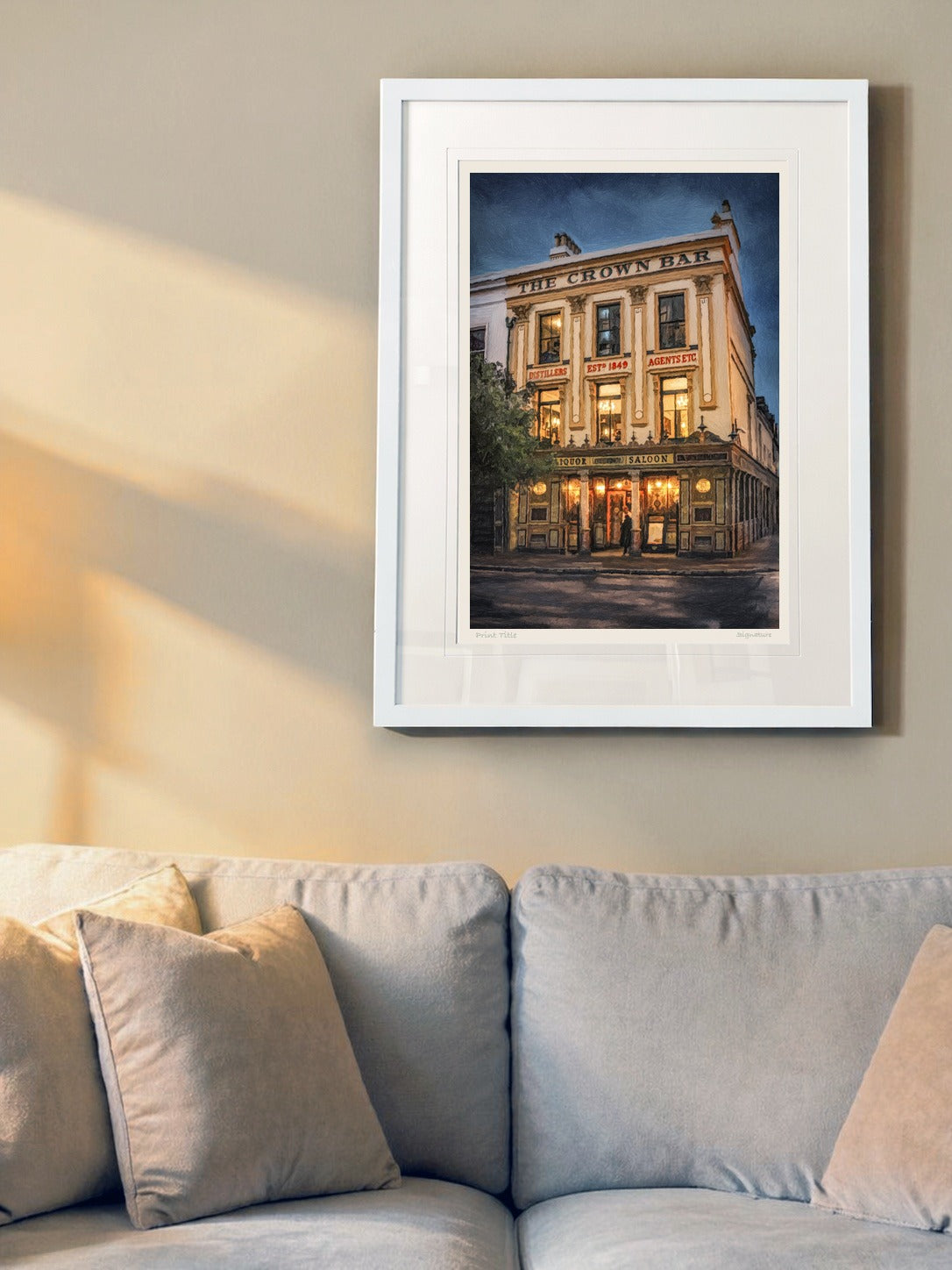 The Crown Bar, Belfast - signed limited edition print by Lucas Creative Art