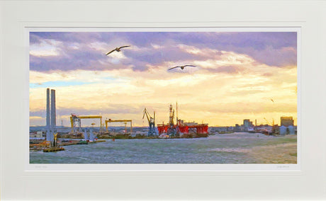 The Docks, Belfast - signed limited edition print by Lucas Creative Art