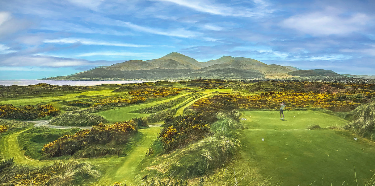 The Long Par 3, Royal County Down - signed limited edition print by Lucas Creative Art