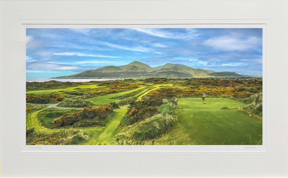 The Long Par 3, Royal County Down - signed limited edition print by Lucas Creative Art