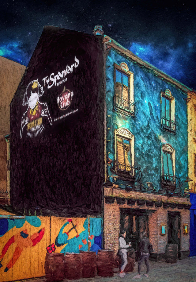The Spaniard, Belfast - signed limited edition print by Lucas Creative Art