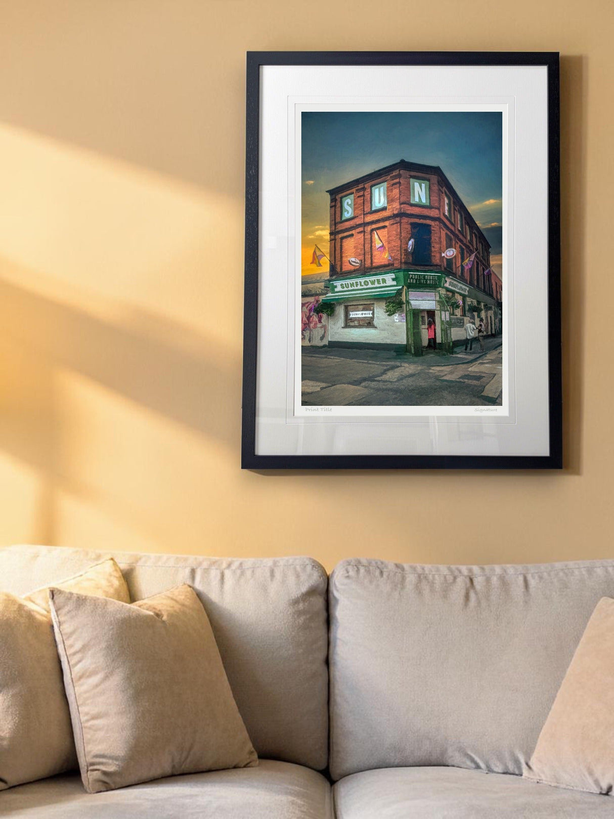The Sunflower, Belfast - signed limited edition print by Lucas Creative Art