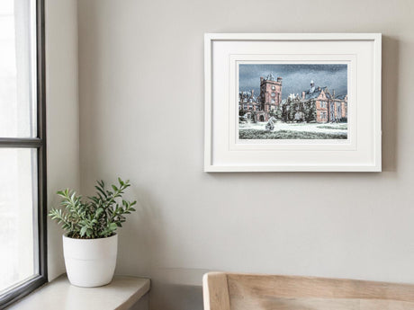 Winters Day, Campbell College - Small Framed White
