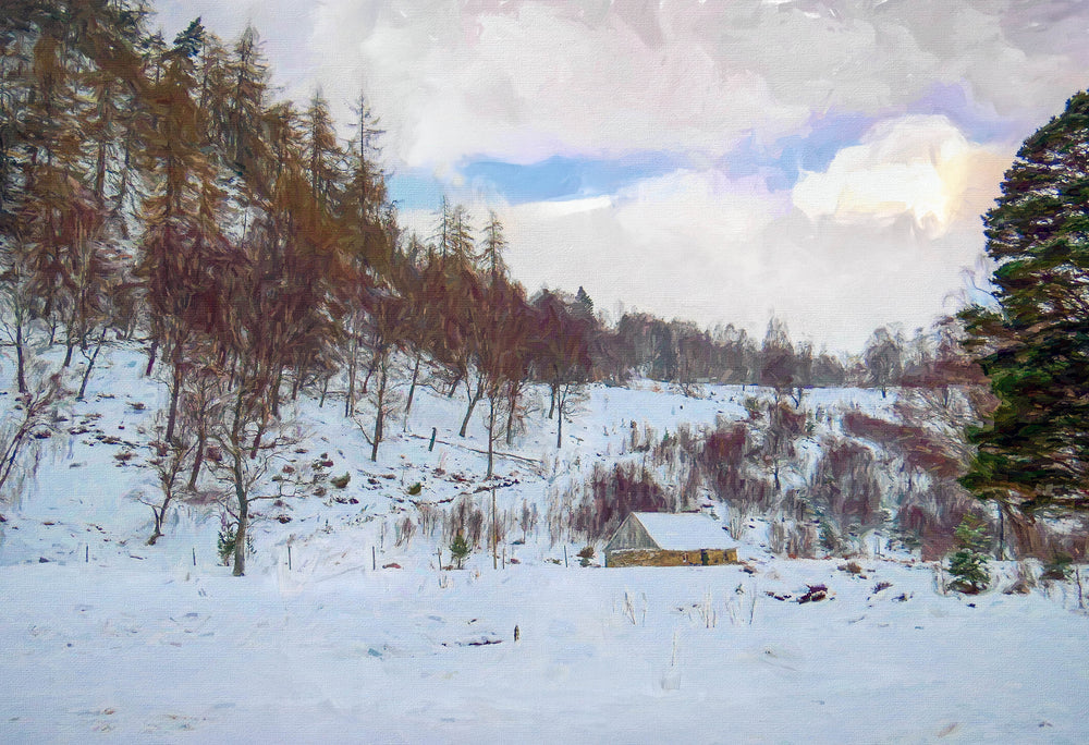 The cottage below the hill , Rothiemurchus